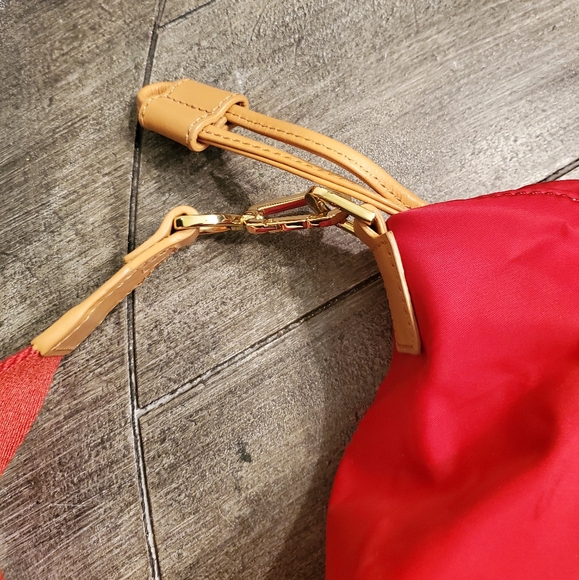 Tory Burch Red Crossbody Drawstring Nylon Tote - Picture 9 of 11